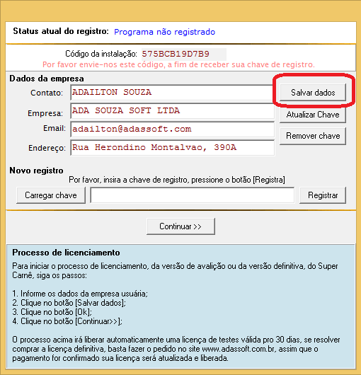 Salvar Registro
