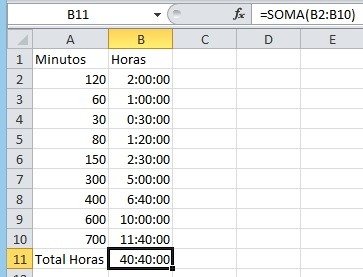 Conversão de Horas Excel - Converter Horas, Minutos, Segundos