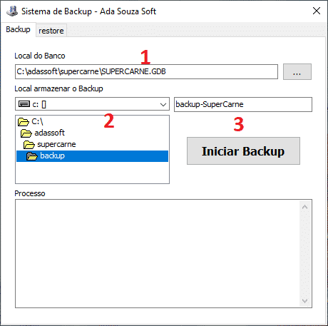 migrar banco de dados backup